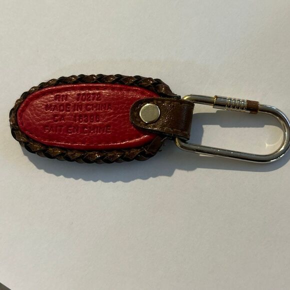LIZ CLAIBORNE Red Leather Keychain - Picture 3 of 4